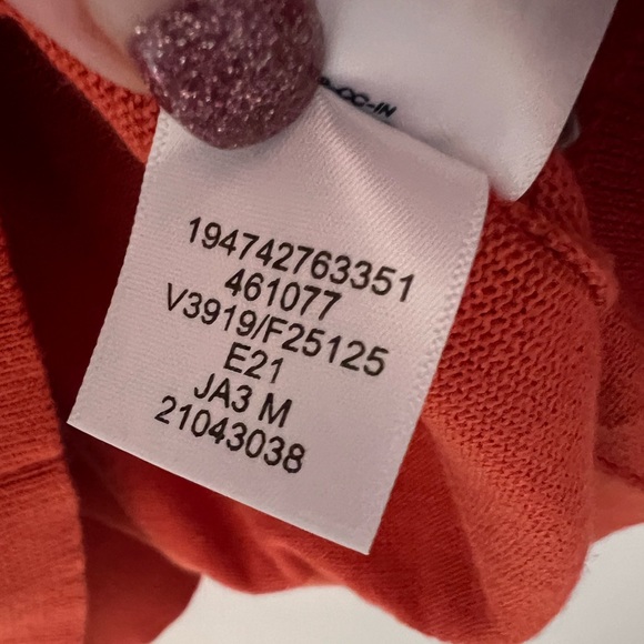 Lands' End Men's Orange Classic 100% Supima Cotton V-Neck Sweater Size M (38-40) - Picture 6 of 9